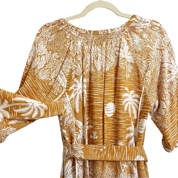 H&M bohemian woman’s dress. Tropical- linen-blend Bohemian summer - Picture 3 of 9